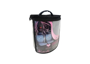 ΚΑΛΥΜΜΑΤΑ ΚΑΘΙΣΜΑΤΩΝ BUTTERFLY ΓΚΡΙ ΜΕ ΡΟΖ ΠΕΤΑΛΟΥΔΕΣ 2ΤΕΜ.