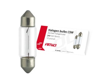 Amio - ΛΑΜΠΑΚΙΑ ΠΛΑΦΟΝΙΕΡΑΣ C5W 24V 5W 36mm ΑΛΟΓΟΝΟΥ ΚΟΥΤΙ - 10 ΤΕΜ. (01000/AM)