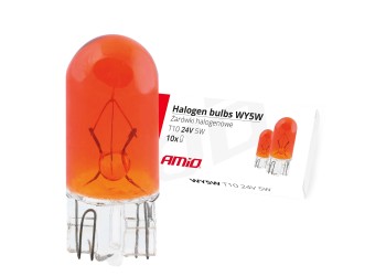 Amio - T10 WY5W 24V 5W W2,1x9,5d ΠΟΡΤΟΚΑΛΙ (ΚΑΡΦΩΤΟ ΑΚΑΛΥΚΟ) ΑΛΟΓΟΝΟΥ ΚΟΥΤΙ 10ΤΕΜ. (01001/AM)