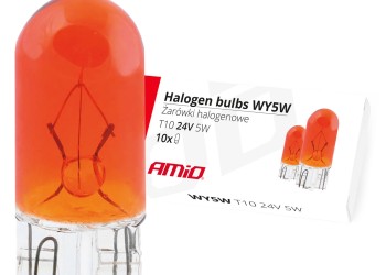 Amio - T10 WY5W 24V 5W W2,1x9,5d ΠΟΡΤΟΚΑΛΙ (ΚΑΡΦΩΤΟ ΑΚΑΛΥΚΟ) ΑΛΟΓΟΝΟΥ ΚΟΥΤΙ 10ΤΕΜ. (01001/AM)