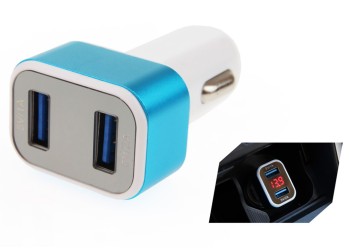 Amio - ΦΟΡΤΙΣΤΗΣ ΑΝΑΠΤΗΡΑ ΜΕ 2 ΘΥΡΕΣ USB 12/24V 3000mA (1Α, 2Α) ΚΑΙ ΕΝΔΕΙΞΗ ΚΑΤΑΝΑΛΩΣΗΣ ΚΑΙ ΒΟΛΤΟΜΕΤΡΟ - 1 ΤΕΜ. (01028/AM)