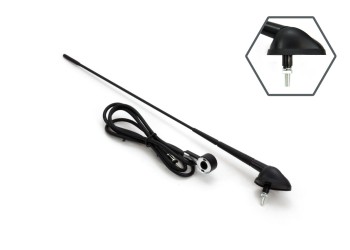 Amio - ΚΕΡΑΙΑ ΟΡΟΦΗΣ ΜΑΥΡΗ 40cm Φ5mm ΜΕ ΚΑΛΩΔΙΟ 1,4m - 1 τεμ. (01050/AM)