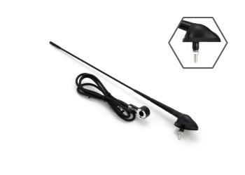 Amio - ΚΕΡΑΙΑ ΟΡΟΦΗΣ ΜΑΥΡΗ 40cm Φ5mm ΜΕ ΚΑΛΩΔΙΟ 1,4m - 1 τεμ. (01050/AM)