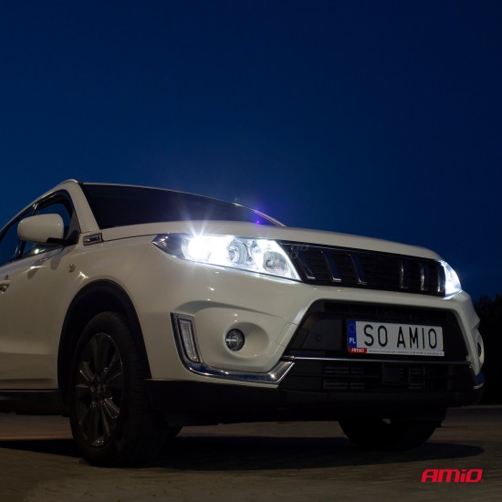 Amio - Σετ Λαμπτήρων Αυτοκινήτου και Φορτηγού RS+ SLIM SERIES τεχνολογίας LED τύπου H4 βάση P43t τάση λειτουργίας 12-36V απόδοσης 50W χρώμα 6000K για Επιβατικά Αυτοκίνητα και Φορτηγά - 2 τεμ. (01082/AM)