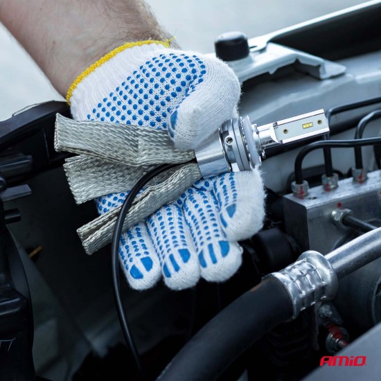 Amio - Σετ Λαμπτήρων Αυτοκινήτου και Φορτηγού RS+ SLIM SERIES τεχνολογίας LED τύπου H4 βάση P43t τάση λειτουργίας 12-36V απόδοσης 50W χρώμα 6000K για Επιβατικά Αυτοκίνητα και Φορτηγά - 2 τεμ. (01082/AM)