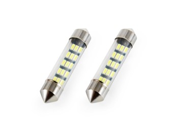 Amio - ΛΑΜΠΑΚΙΑ ΠΛΑΦΟΝΙΕΡΑΣ C5W 12V 0,6W 39mm LED 15xSMD 3014 ΛΕΥΚΟ 5600K – 2 ΤΕΜ. (01091/AM)