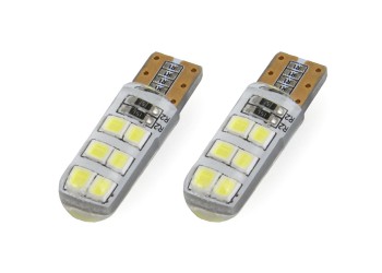 Amio - T10 ΛΑΜΠΑΚΙ STANDARD LED SILCA 12V - 1,5W - 5600K - 12LED (ΛΕΥΚΟ/ΨΥΧΡΟ) - 2 ΤΕΜ. (01095/AM)
