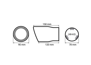Amio - ΑΚΡΟ (ΜΠΟΥΚΑ) ΕΞΑΤΜΙΣΗΣ MT007C 48-65mm (CARBON - 15 cm) - 1 ΤΕΜ. (01117/AM)