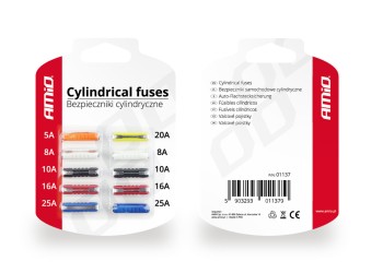 Amio - ΑΣΦΑΛΕΙΕΣ FUS-0 ΔΙΑΦΟΡΕΣ ΣΕ ΚΑΡΤΕΛΑ 1x5A/2x8A/2x10A/2x16A/1x20A/2x25A - 10 ΤΕΜ. (01137/AM)