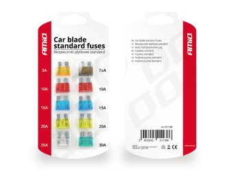 Amio - ΑΣΦΑΛΕΙΕΣ STANDARD ΔΙΑΦΟΡΕΣ ΣΕ ΚΑΡΤΕΛΑ 1x5A/1x7.5A/2x10A/2x15A/2x20A/1x25A/1x30A - 10 ΤΕΜ. (01138/AM)