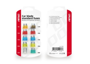 Amio - ΑΣΦΑΛΕΙΕΣ STANDARD ΔΙΑΦΟΡΕΣ ΣΕ ΚΑΡΤΕΛΑ 1x5A/1x7.5A/2x10A/2x15A/2x20A/1x25A/1x30A - 10 ΤΕΜ. (01138/AM)