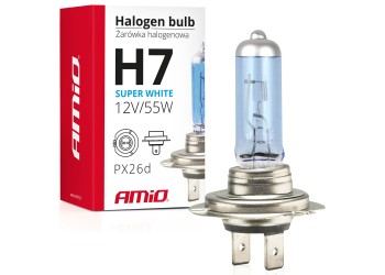 Amio - ΛΑΜΠΑ ΑΛΟΓΟΝΟΥ H7 PX26d 12V/55W/4200K SUPER WHITE - 1 TEM. (01157/AM)