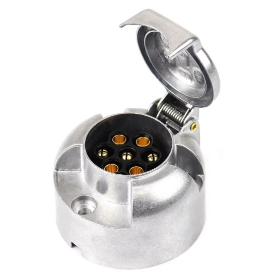 Amio - Πρίζα κοτσαδόρου θηλυκή 7 φις από αλουμίνιο υψηλής αντοχής για ρυμουλκούμενα και τροχόσπιτα, με ανθεκτικό μεταλλικό σώμα για αξιόπιστη και ασφαλή σύνδεση σε οχήματα 12V - 1 τεμ. (01257/AM)