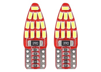 Amio - T10 W5W 12V W2,1x9,5d ΛΕΥΚΟ 5.600K 24SMDx3014HP (ΚΑΡΦΩΤΟ - CAN-BUS) 2ΤΕΜ. (01285/AM)