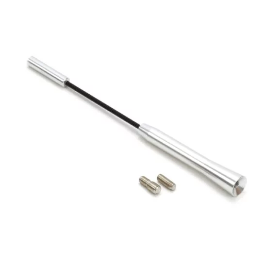 Amio - Κεραία Αυτοκινήτου ANTM05 18cm Χρώμιο Καθολικής Χρήσης με 2 Αντάπτορες Σπειρώματος 5-6mm για Ραδιόφωνο FM AM - 1 τεμ. (01294/AM)