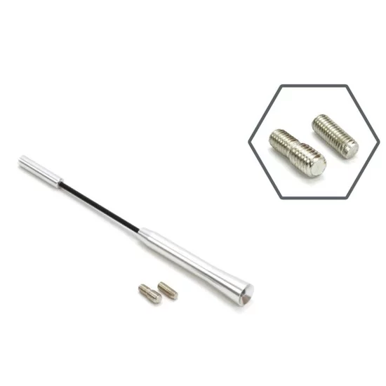 Amio - Κεραία Αυτοκινήτου ANTM05 18cm Χρώμιο Καθολικής Χρήσης με 2 Αντάπτορες Σπειρώματος 5-6mm για Ραδιόφωνο FM AM - 1 τεμ. (01294/AM)