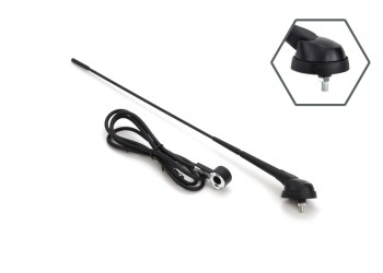 Amio - ΚΕΡΑΙΑ ΟΡΟΦΗΣ ΜΑΥΡΗ 40cm Φ5mm ΜΕ ΚΑΛΩΔΙΟ 2,3m - 1 τεμ. (01297/AM)