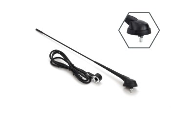 Amio - ΚΕΡΑΙΑ ΟΡΟΦΗΣ ΜΑΥΡΗ 40cm Φ5mm ΜΕ ΚΑΛΩΔΙΟ 2,3m - 1 τεμ. (01297/AM)