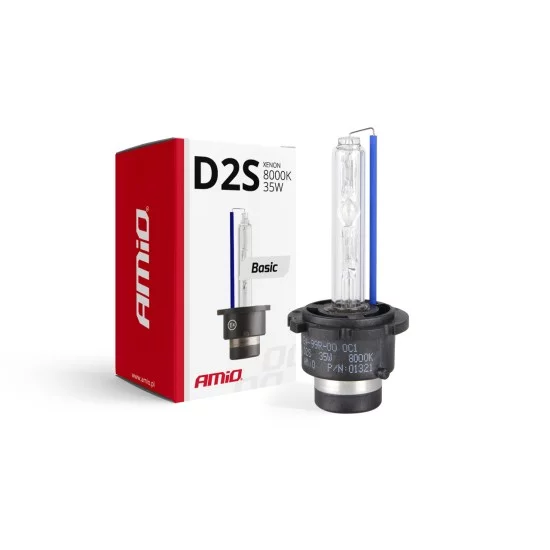Amio - Ανταλλακτική Λάμπα D2S Xenon 12V 35W 8000K Basic Σειρά P32d-2 Μπλε-Λευκό Φως για Φώτα Αυτοκινήτου - 1 τεμ. (01321/AM)