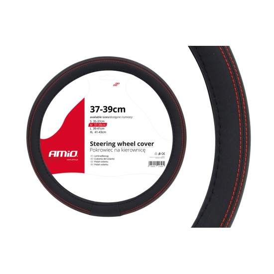 Amio - ΚΑΛΥΜΜΑ ΤΙΜΟΝΙΟΥ 37/39CM SWC-01 ΜΑΥΡΟ ΜΕ ΚΟΚΚΙΝΗ ΡΑΦΗ - 1 τεμ. (01355/AM)