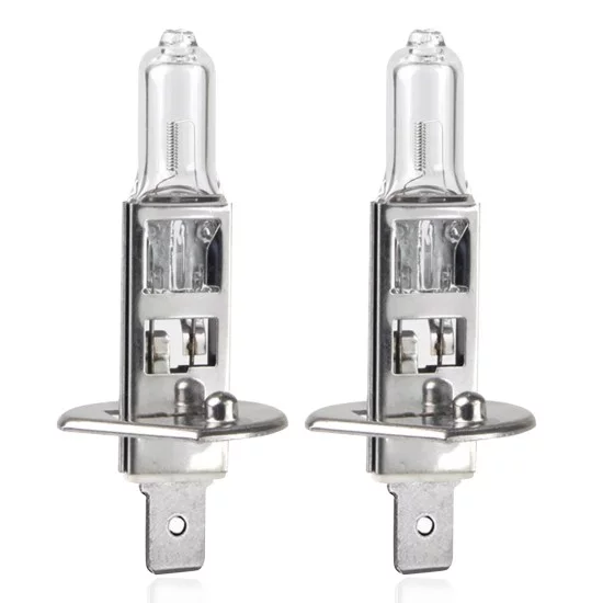 Amio - Λάμπα Αλογόνου Τύπου H1 Lumitec Silver βάση P14.5s τάση λειτουργίας 12V απόδοσης 55W χρώμα Λευκό +100% Φωτεινότητα Έως 25m για Επιβατικά Αυτοκίνητα - 2 τεμ. (01401/AM)