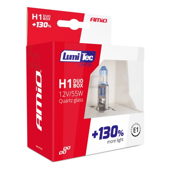 Amio - H1 12V 55W P14,5s LUMITEC LIMITED +130% UP TO 40m - 2 ΤΕΜ. (01404/AM)