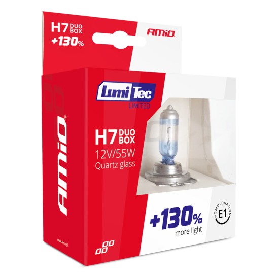 Amio - H7 12V 55W P14,5s LUMITEC LIMITED +130% UP TO 40m - 2 ΤΕΜ. (01406/AM)