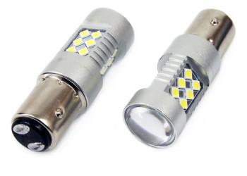 Amio - P21/5W BA15d 12/24V 24xSMD 3030 6.000K LED CAN-BUS 15SMD 2835 -2 ΤΕΜ. (01438/AM)