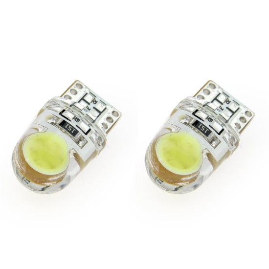 Amio - T10 W5W 12V W2,1x9,5d ΛΕΥΚΟ 5.600K 1xCOB LED ΣΙΛΙΚΟΝΗΣ(ΚΑΡΦΩΤΟ) 2ΤΕΜ. (01441/AM)