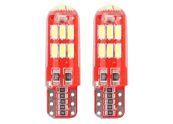Amio - T10 W5W 12V W2,1x9,5d ΛΕΥΚΟ 5.600K 15SMDx4014 LED ΣΙΛΙΚΟΝΗΣ (ΚΑΡΦΩΤΟ - CAN-BUS) 2ΤΕΜ. (01443/AM)