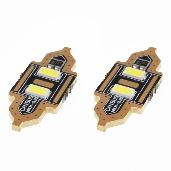Amio - ΛΑΜΠΑΚΙΑ ΠΛΑΦΟΝΙΕΡΑΣ 31mm 12V 5.600K 2xSMD 5730 LED - 2 ΤΕΜ. (01448/AM)