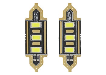 Amio - ΛΑΜΠΑΚΙΑ ΠΛΑΦΟΝΙΕΡΑΣ 39mm 12V 5.600K 3xSMD 5730 LED - 2 ΤΕΜ. (01450/AM)