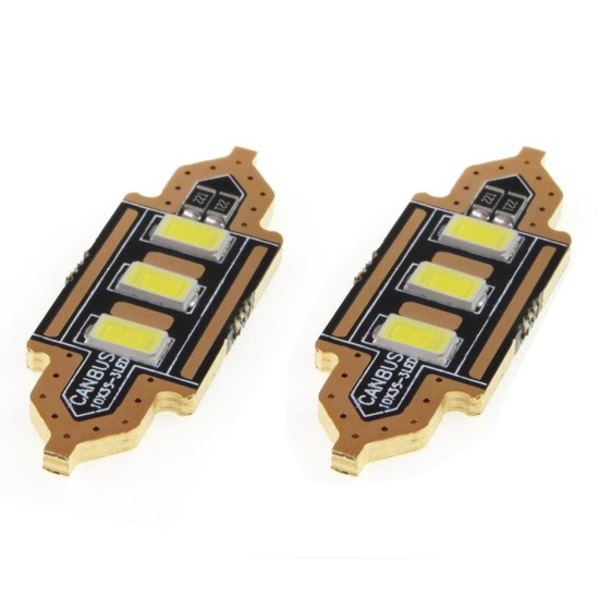 Amio - ΛΑΜΠΑΚΙΑ ΠΛΑΦΟΝΙΕΡΑΣ 39mm 12V 5.600K 3xSMD 5730 LED - 2 ΤΕΜ. (01450/AM)