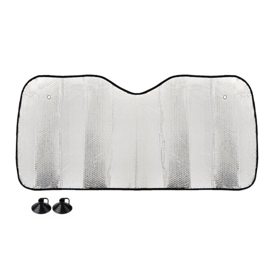 Amio - ΗΛΙΟΠΡΟΣΤΑΣΙΑ ΕΣΩΤΕΡΙΚΗ ΑΣΗΜΙ ΜΕ ΒΕΝΤΟΥΖΕΣ 130x60cm - 1 ΤΕΜ. (01531/AM)