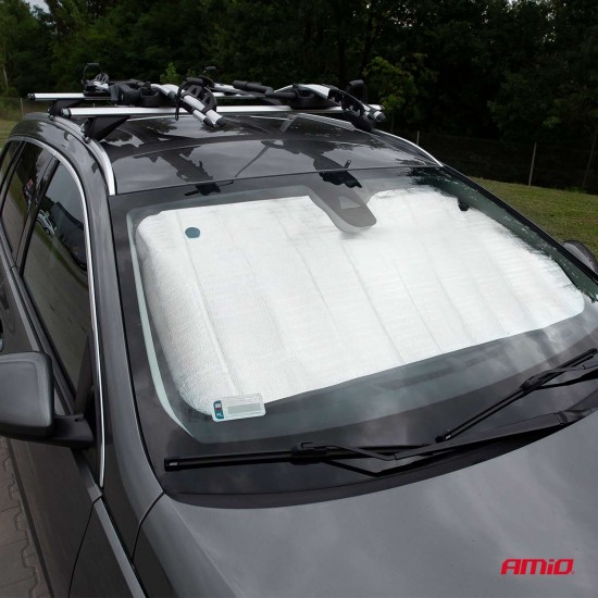 Amio - ΗΛΙΟΠΡΟΣΤΑΣΙΑ ΕΣΩΤΕΡΙΚΗ ΑΣΗΜΙ ΜΕ ΒΕΝΤΟΥΖΕΣ 145x70cm - 1 ΤΕΜ. (01532/AM)