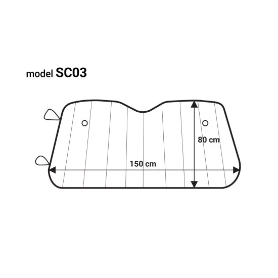 Amio - ΗΛΙΟΠΡΟΣΤΑΣΙΑ ΕΣΩΤΕΡΙΚΗ ΑΣΗΜΙ ΜΕ ΒΕΝΤΟΥΖΕΣ 150x800cm - 1 ΤΕΜ. (01533/AM)