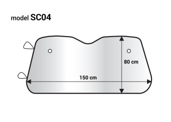 Amio - ΗΛΙΟΠΡΟΣΤΑΣΙΑ ΕΣΩΤΕΡΙΚΗ ΑΣΗΜΙ ΜΕ ΒΕΝΤΟΥΖΕΣ 150x80cm - 1 ΤΕΜ. (01534/AM)
