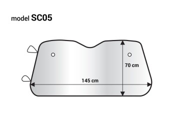 Amio - ΗΛΙΟΠΡΟΣΤΑΣΙΑ ΕΣΩΤΕΡΙΚΗ ΑΣΗΜΙ ΜΕ ΒΕΝΤΟΥΖΕΣ 145x70cm - 1 ΤΕΜ. (01535/AM)
