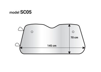Amio - ΗΛΙΟΠΡΟΣΤΑΣΙΑ ΕΣΩΤΕΡΙΚΗ ΑΣΗΜΙ ΜΕ ΒΕΝΤΟΥΖΕΣ 145x70cm - 1 ΤΕΜ. (01535/AM)
