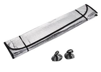 Amio - ΗΛΙΟΠΡΟΣΤΑΣΙΑ ΕΣΩΤΕΡΙΚΗ ΑΣΗΜΙ ΑΦΡΟΥ ΜΕ ΒΕΝΤΟΥΖΕΣ 130x60cm - 1 ΤΕΜ. (01536/AM)