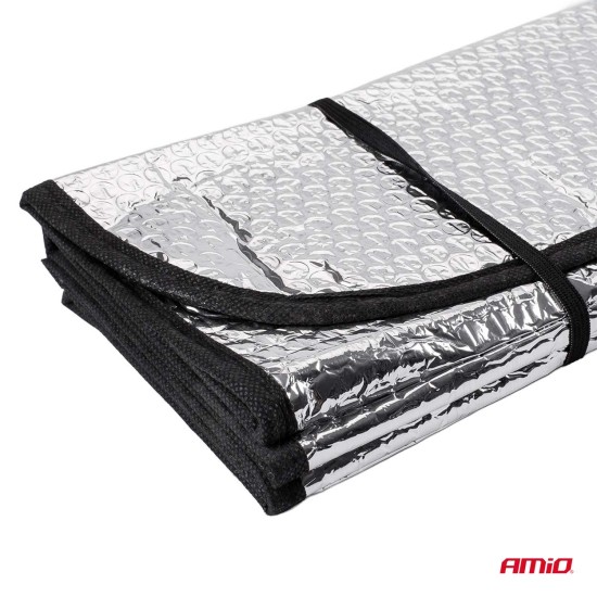 Amio - ΗΛΙΟΠΡΟΣΤΑΣΙΑ ΕΣΩΤΕΡΙΚΗ ΑΣΗΜΙ ΑΦΡΟΥ ΜΕ ΒΕΝΤΟΥΖΕΣ 130x60cm - 1 ΤΕΜ. (01536/AM)