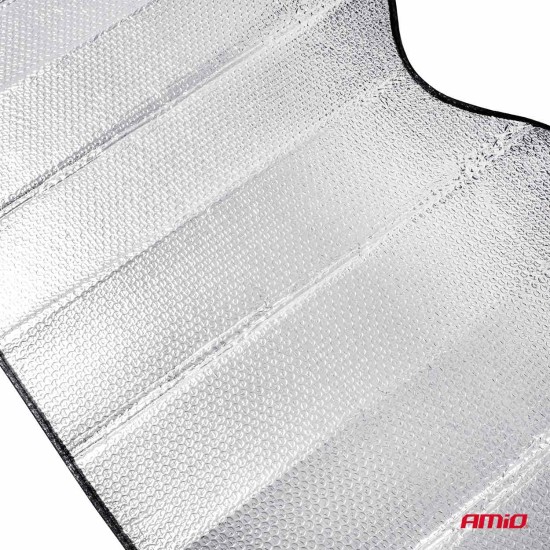 Amio - ΗΛΙΟΠΡΟΣΤΑΣΙΑ ΕΣΩΤΕΡΙΚΗ ΑΣΗΜΙ ΑΦΡΟΥ ΜΕ ΒΕΝΤΟΥΖΕΣ 130x60cm - 1 ΤΕΜ. (01536/AM)