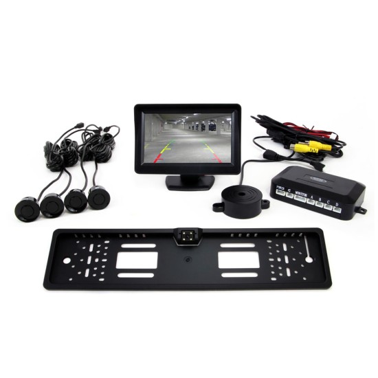 Amio - ΣΥΣΤΗΜΑ ΠΑΡΚΑΡΙΣΜΑΤΟΣ ΜΕ 4 ΡΑΝΤΑΡ ΜΑΥΡΑ ΚΑΜΕΡΑ ΚΑΙ ΟΘΟΝΗ 4,3 INCH CAM-402 - 1 τεμ. (01552/AM)
