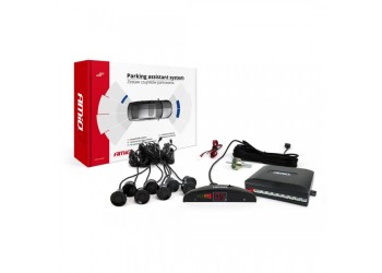 Amio - ΣΥΣΤΗΜΑ ΠΑΡΚΑΡΙΣΜΑΤΟΣ 12V 8 ΜΑΤΙΑ ΜΑΥΡΑ ΕΜΠΡΟΣ-ΠΙΣΩ Φ22mm ΜΕ ΟΘΟΝΗ LED - 1 ΤΕΜ. (01560/AM)