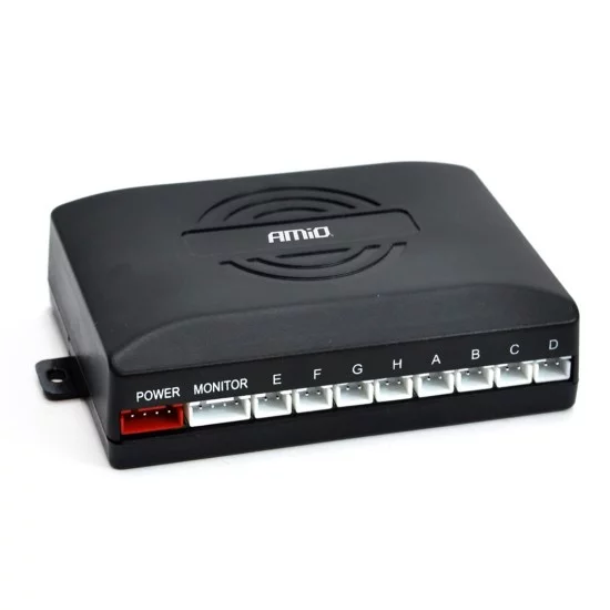 Amio – Σύστημα Παρκαρίσματος 12V με 8 Αισθητήρες Μαύρους 22mm Εμπρός-Πίσω & Οθόνη LED για Πλήρη Κάλυψη & Ασφαλές Παρκάρισμα – 1 Τεμ. (01560/AM)