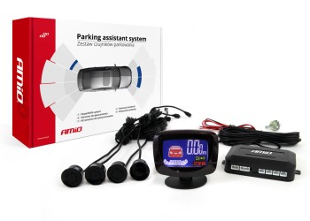 Amio - ΣΥΣΤΗΜΑ ΠΑΡΚΑΡΙΣΜΑΤΟΣ 12V ΜΕ 4 ΑΙΣΘΗΤΗΡΕΣ (ΜΑΥΡΟ) 22mm ΚΑΙ ΟΘΟΝΗ LED-GRAF - 1 ΤΕΜ. (01562/AM)