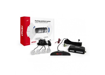 Amio - ΣΥΣΤΗΜΑ ΠΑΡΚΑΡΙΣΜΑΤΟΣ 12V 4 ΜΑΤΙΑ ΑΣΗΜΙ Φ22mm ΜΕ ΟΘΟΝΗ LED - 1 ΤΕΜ. (01564/AM)