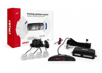 Amio - ΣΥΣΤΗΜΑ ΠΑΡΚΑΡΙΣΜΑΤΟΣ 12V 4 ΜΑΤΙΑ ΑΣΗΜΙ Φ22mm ΜΕ ΟΘΟΝΗ LED - 1 ΤΕΜ. (01564/AM)