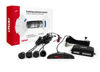 Amio - ΣΥΣΤΗΜΑ ΠΑΡΚΑΡΙΣΜΑΤΟΣ 12V ΜΕ 4 ΑΙΣΘΗΤΗΡΕΣ (ΜΑΥΡΟ) 22mm ΚΑΙ ΟΘΟΝΗ - 1 ΤΕΜ. (01565/AM)