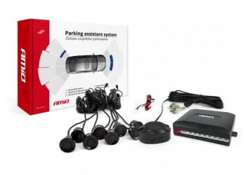 Amio - ΣΥΣΤΗΜΑ ΠΑΡΚΑΡΙΣΜΑΤΟΣ 12V 8 ΑΙΣΘΗΤΗΡΕΣ (ΜΑΤΙΑ ) ΜΑΥΡΑ Φ22mm ΜΕ BUZZER (ΜΟΝΟ ΗΧΟΣ) - 1 ΤΕΜ. (01575/AM)